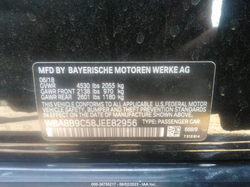 2018 BMW 3 SERIES 330I - WBA8B9C58JEE82956