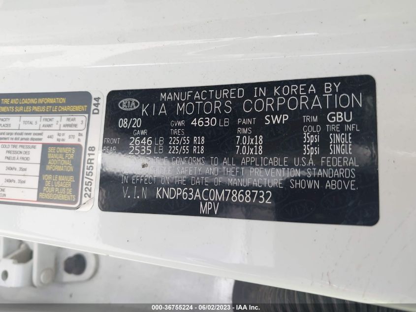 2021 KIA SPORTAGE S - KNDP63AC0M7868732