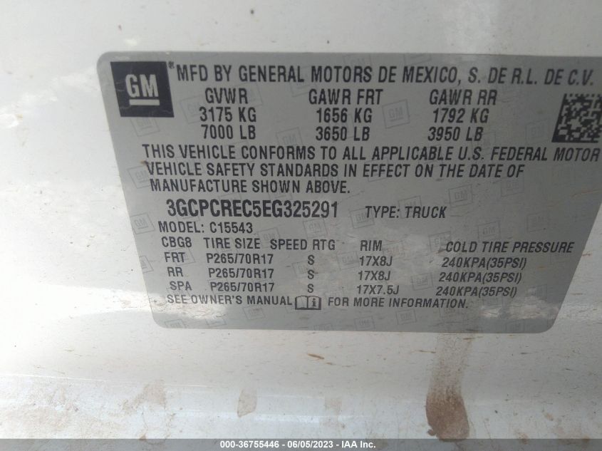 2014 CHEVROLET SILVERADO 1500 LT - 3GCPCREC5EG325291