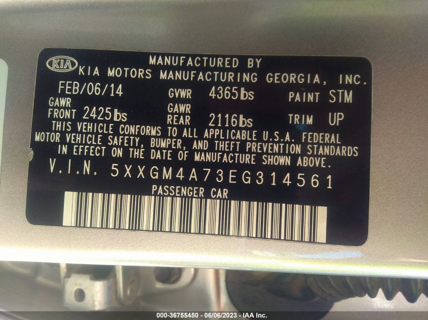 2014 KIA OPTIMA LX - 5XXGM4A73EG314561