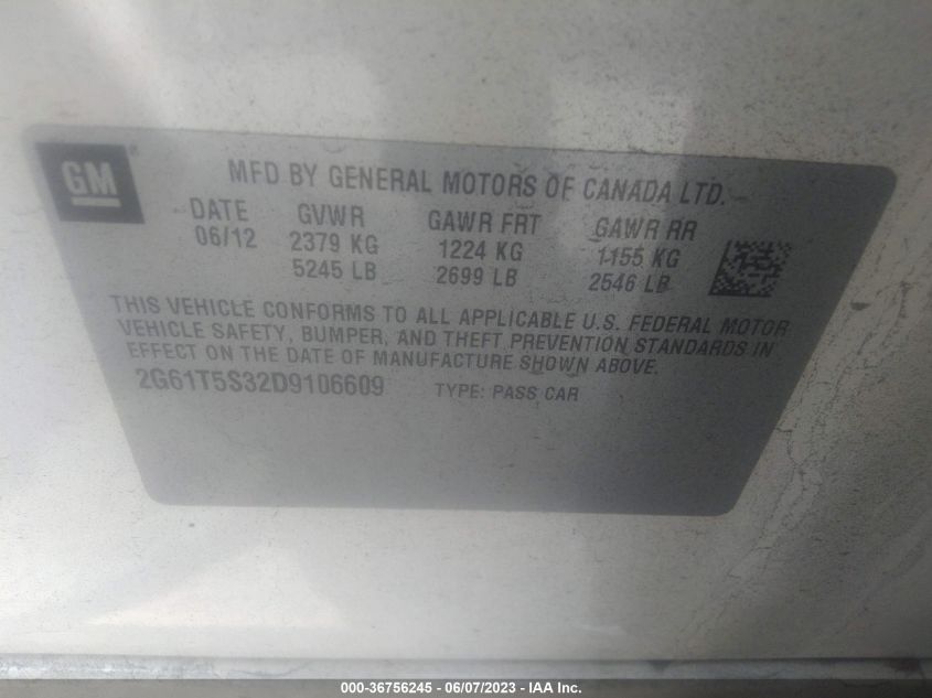 2013 CADILLAC XTS PREMIUM COLLECTION - 2G61T5S32D9106609