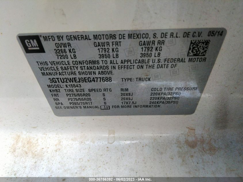 2014 GMC SIERRA 1500 DENALI - 3GTU2WEJ9EG477688