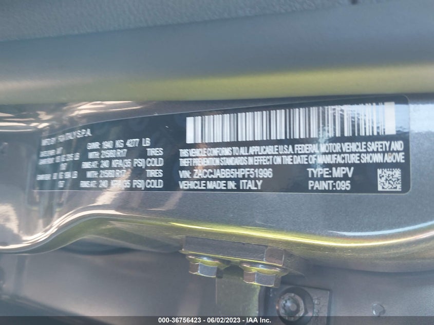 VIN ZACCJABB5HPF51996 2017 JEEP RENEGADE LATITUDE