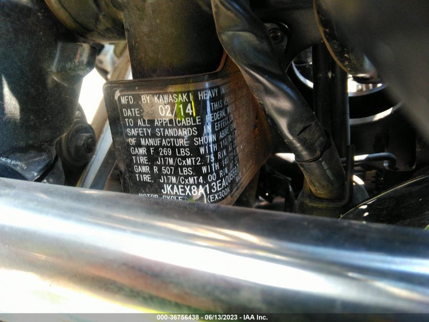2014 KAWASAKI EX300 A JKAEX8A13EA005597