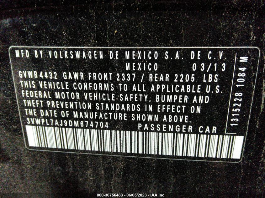 2013 VOLKSWAGEN JETTA SPORTWAGEN TDI - 3VWPL7AJ9DM674704