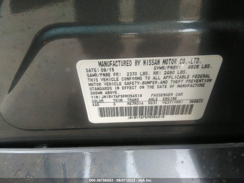 2015 INFINITI Q50 PREMIUM - JN1BV7AP5FM354518