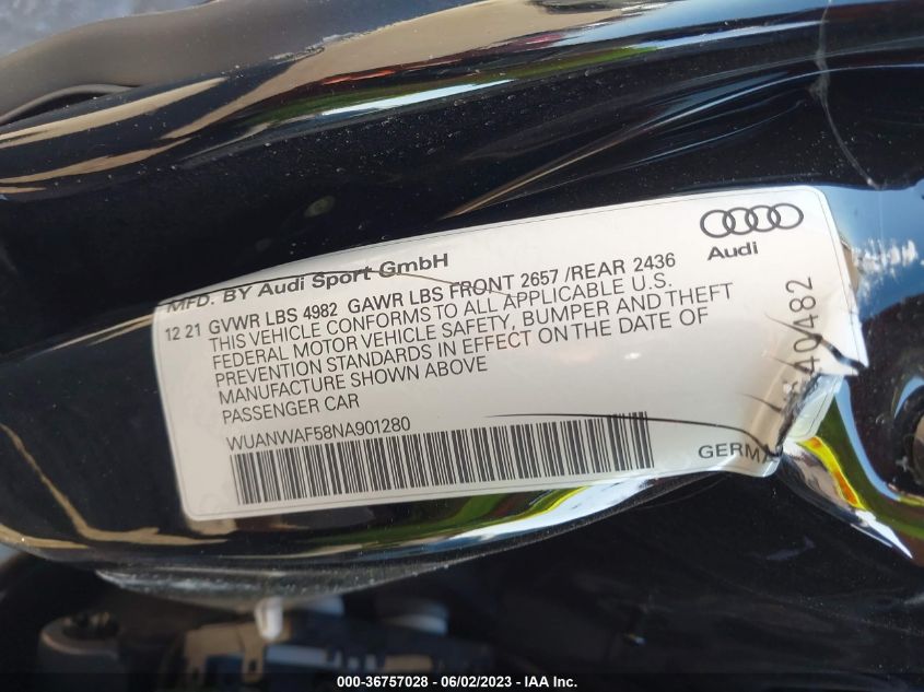 2022 AUDI RS 5 COUPE - WUANWAF58NA901280