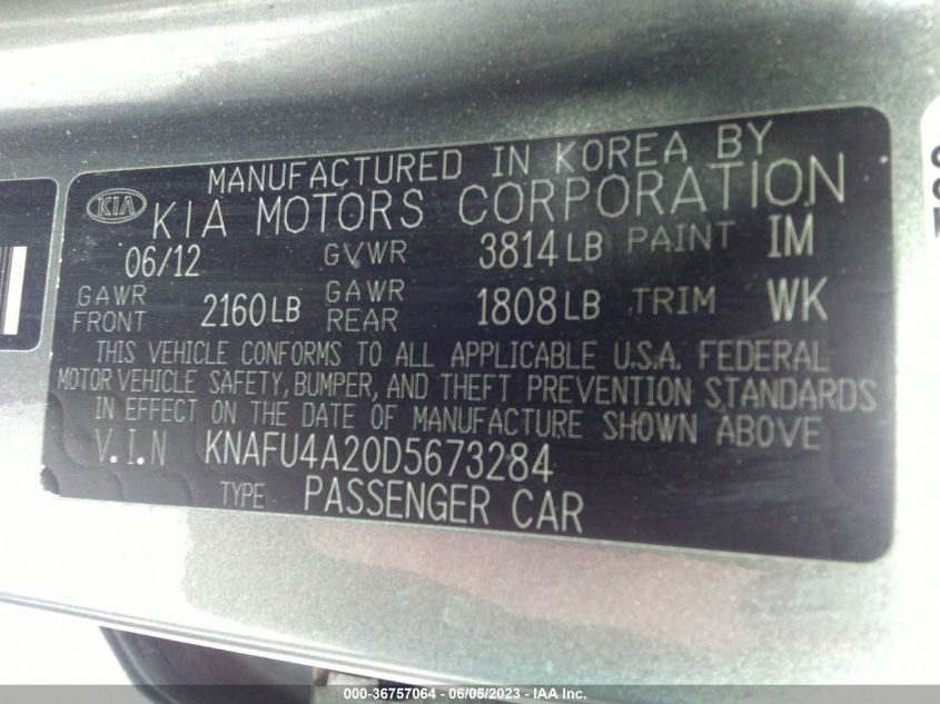 2013 KIA FORTE EX - KNAFU4A20D5673284