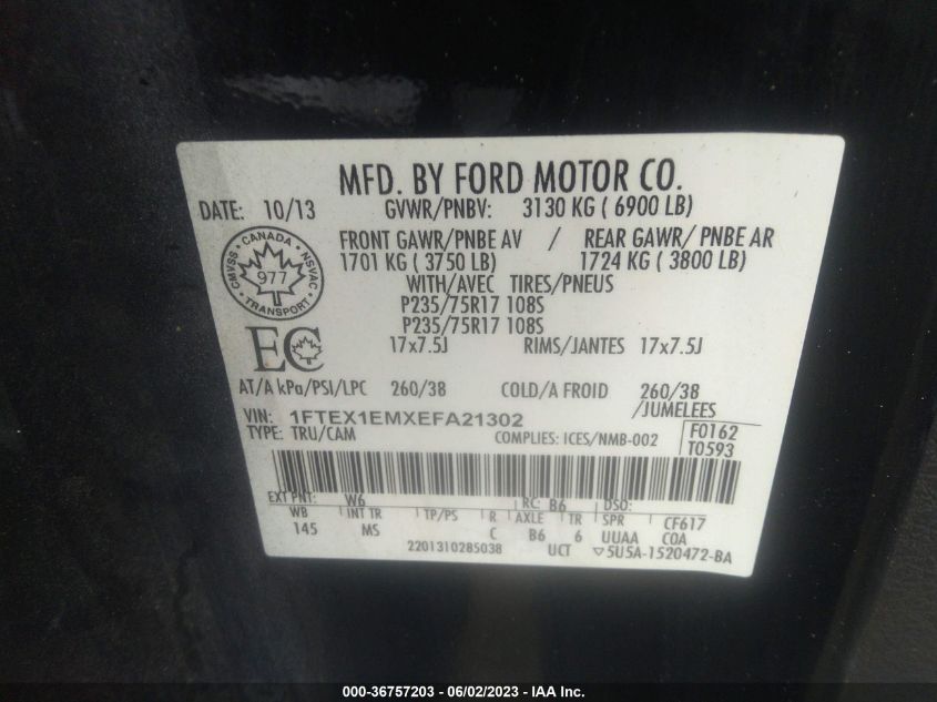 2014 FORD F-150 XL/STX/XLT - 1FTEX1EMXEFA21302