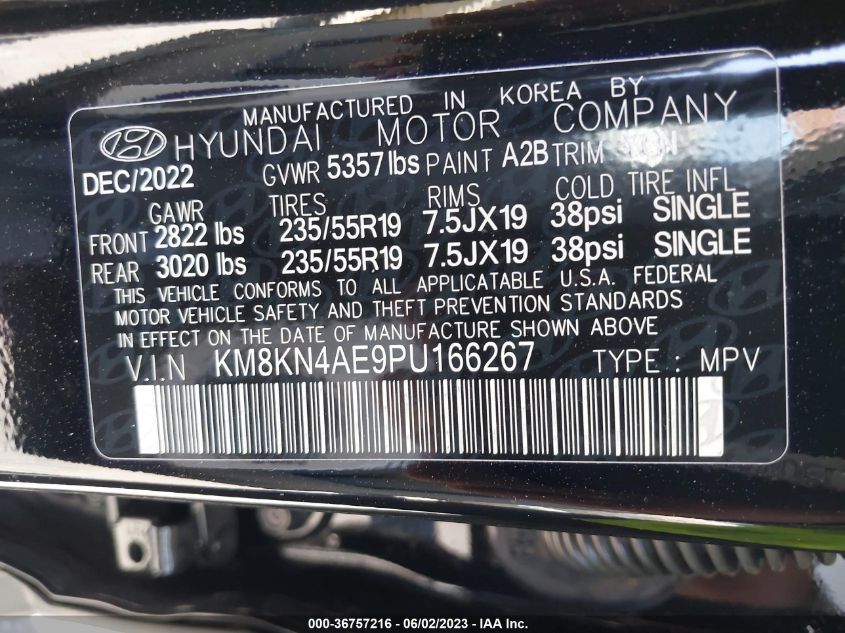 2023 HYUNDAI IONIQ 5 SEL KM8KN4AE9PU166267