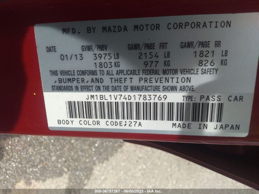 2013 MAZDA MAZDA3 I TOURING - JM1BL1V74D1783769