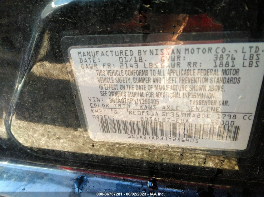 2018 NISSAN SENTRA S - 3N1AB7AP3JY256405