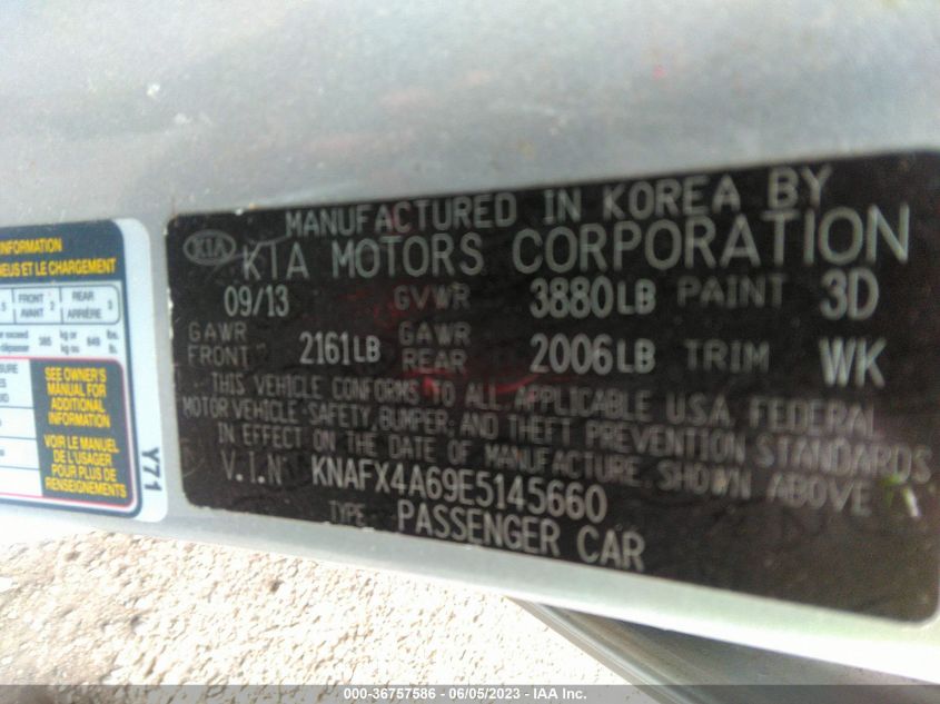 2014 KIA FORTE LX - KNAFX4A69E5145660