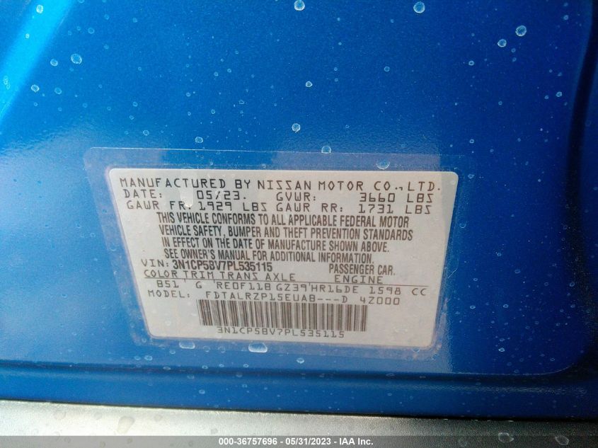 2023 NISSAN KICKS S - 3N1CP5BV7PL535115