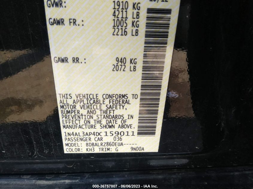 2013 NISSAN ALTIMA 2.5 S - 1N4AL3AP4DC159011