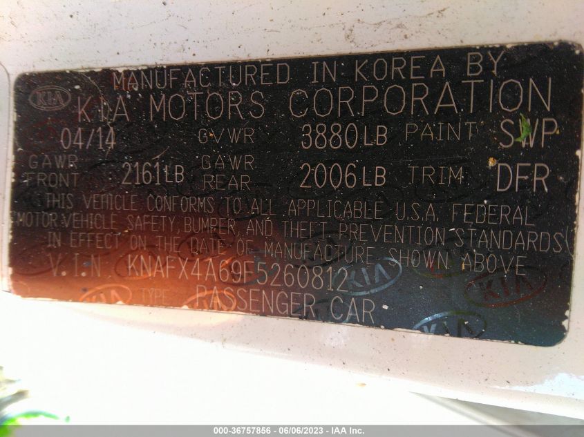 2015 KIA FORTE LX - KNAFX4A69F5260812
