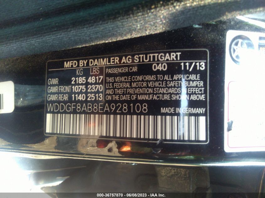 2014 MERCEDES-BENZ C-CLASS C 300 - WDDGF8AB8EA928108