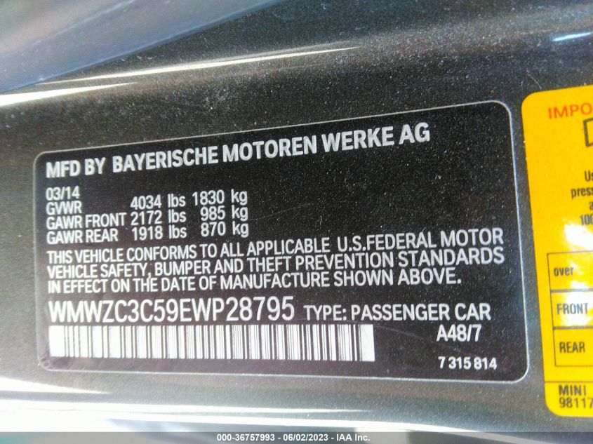 2014 MINI COOPER COUNTRYMAN S - WMWZC3C59EWP28795