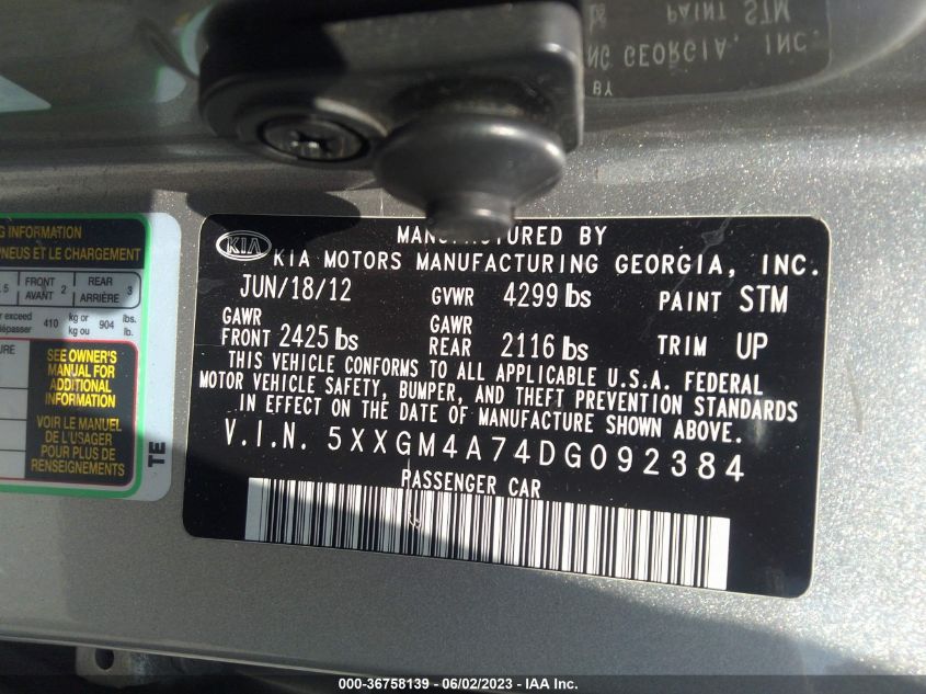 2013 KIA OPTIMA LX - 5XXGM4A74DG092384