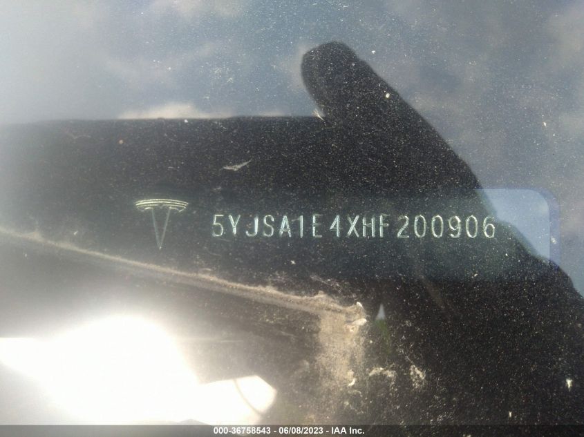 2017 TESLA MODEL S 100D/90D/75D/60D/P100D - 5YJSA1E4XHF200906