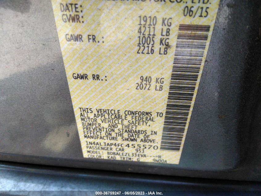 2015 NISSAN ALTIMA 2.5 S - 1N4AL3AP4FC455570