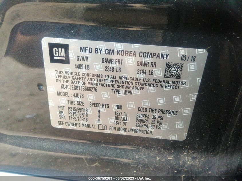 2018 BUICK ENCORE PREFERRED - KL4CJESB7JB666276