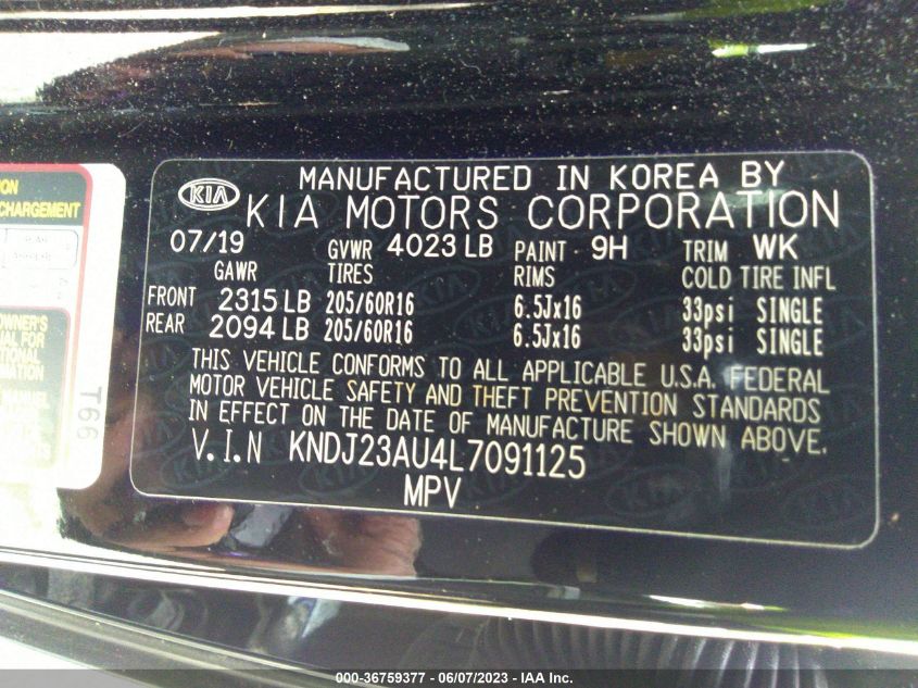 2020 KIA SOUL LX - KNDJ23AU4L7091125