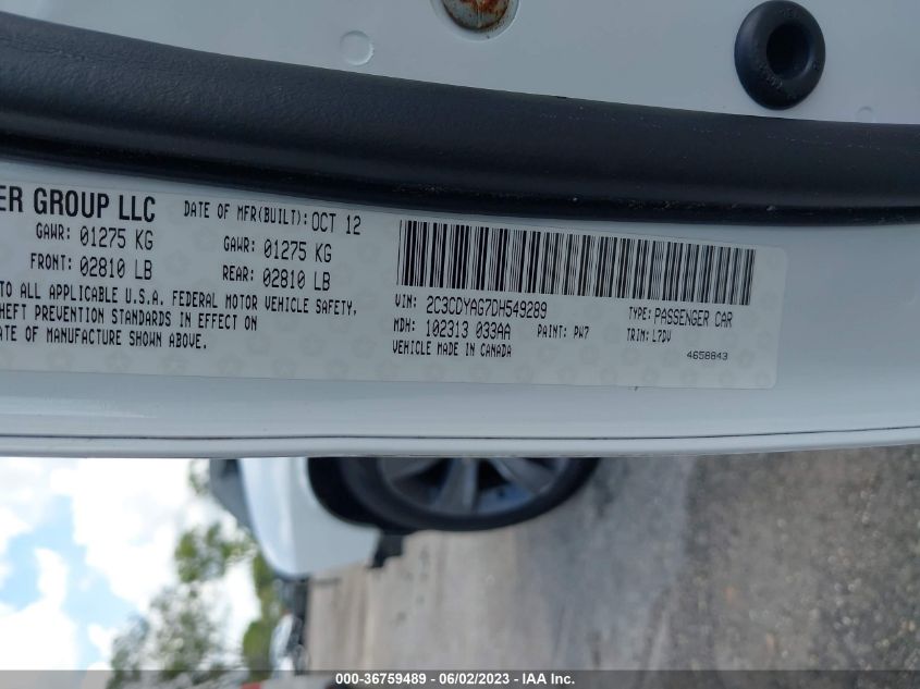 2013 DODGE CHALLENGER SXT - 2C3CDYAG7DH549289