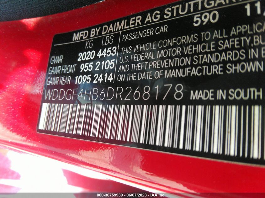 2013 MERCEDES-BENZ C-CLASS C 250 - WDDGF4HB6DR268178