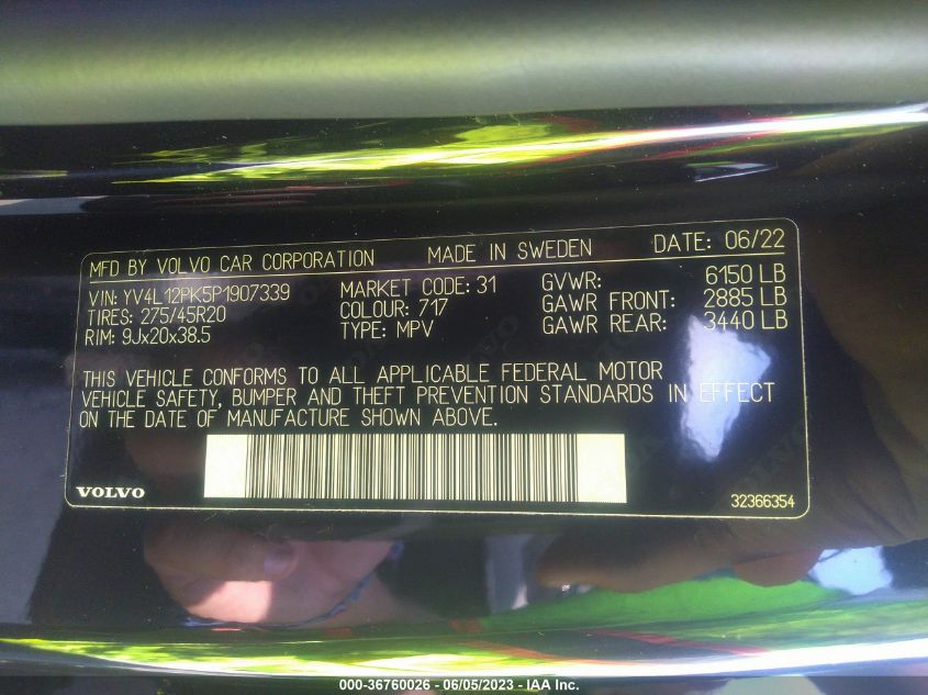 2023 VOLVO XC90 CORE - YV4L12PK5P1907339