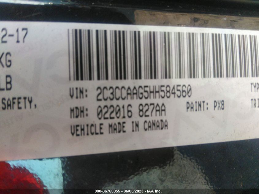 2017 CHRYSLER 300 LIMITED - 2C3CCAAG5HH584560