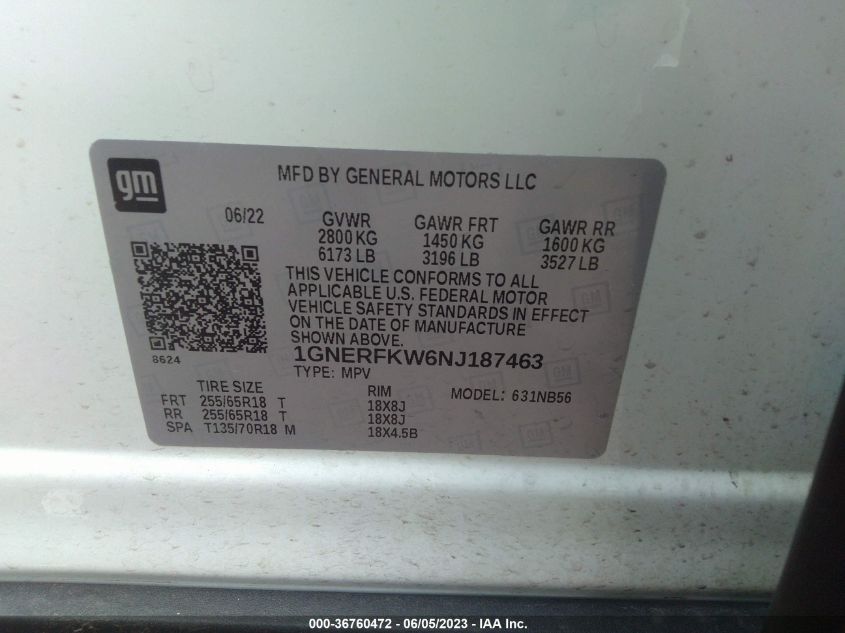 2022 CHEVROLET TRAVERSE LS - 1GNERFKW6NJ187463