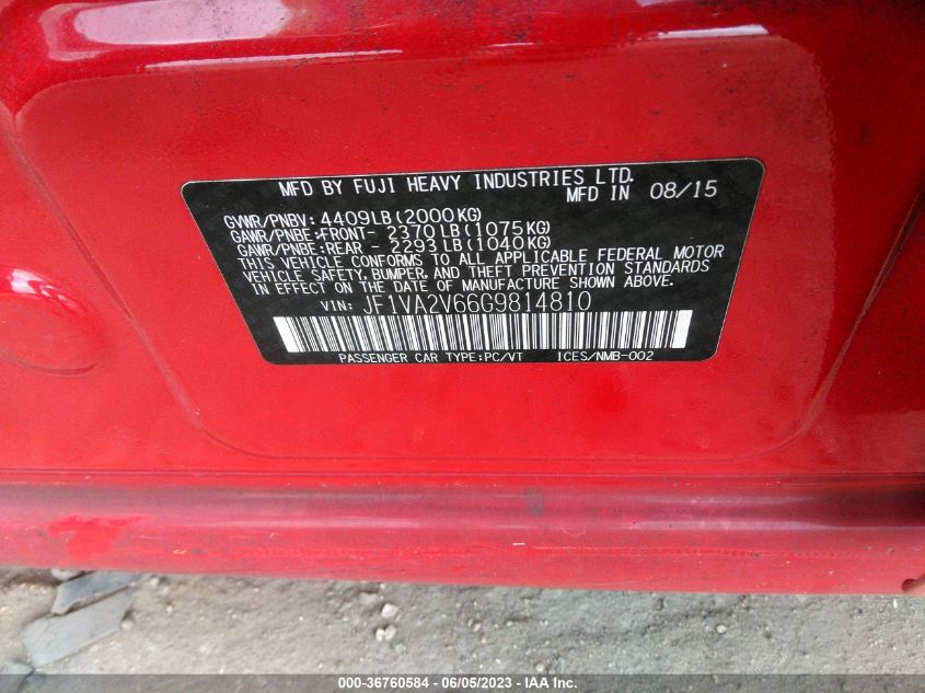 2016 SUBARU WRX STI - JF1VA2V66G9814810