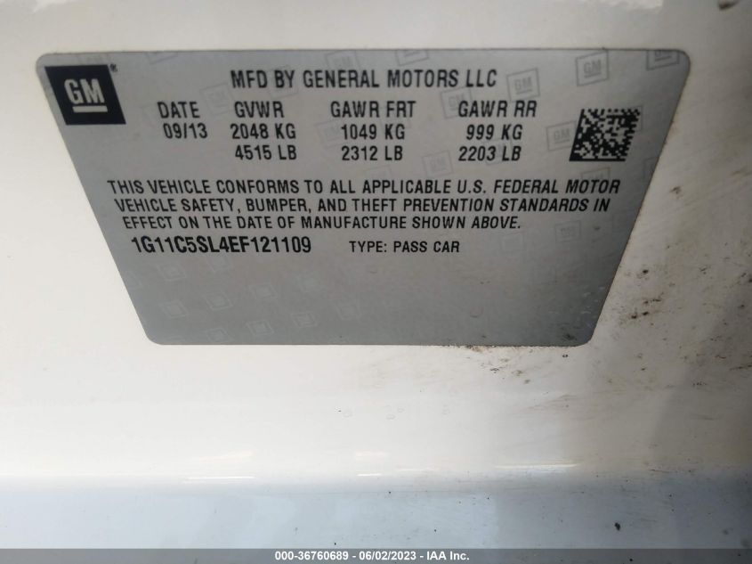 2014 CHEVROLET MALIBU LT - 1G11C5SL4EF121109