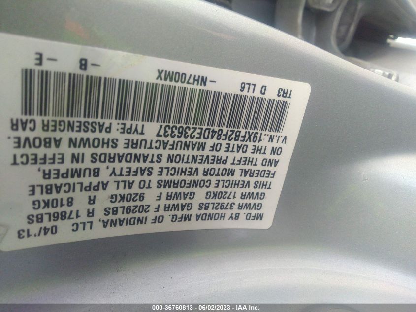 2013 HONDA CIVIC SDN EX - 19XFB2F84DE236337
