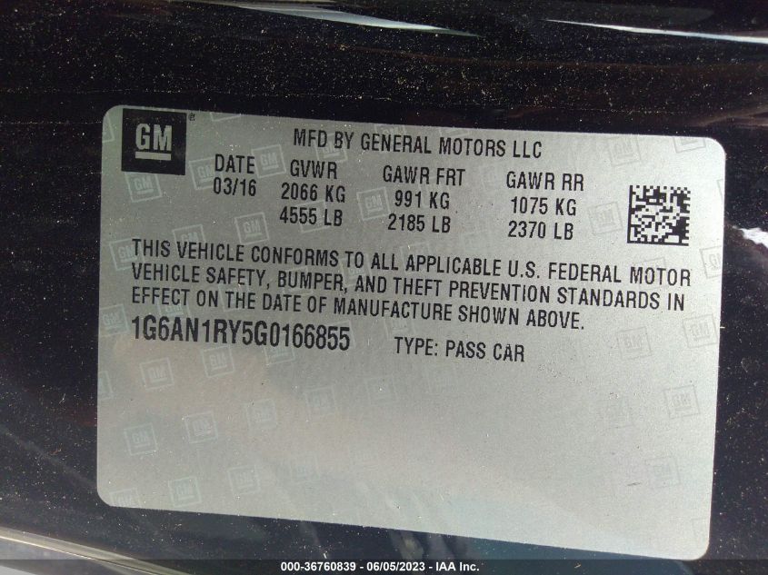 2016 CADILLAC ATS-V COUPE - 1G6AN1RY5G0166855