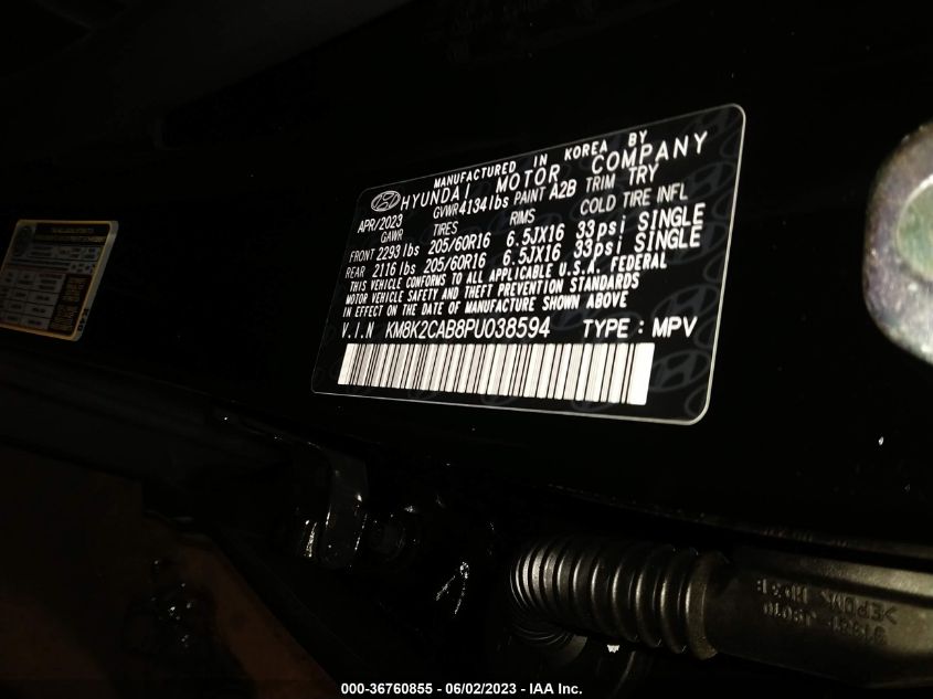 2023 HYUNDAI KONA SE - KM8K2CAB8PU038594