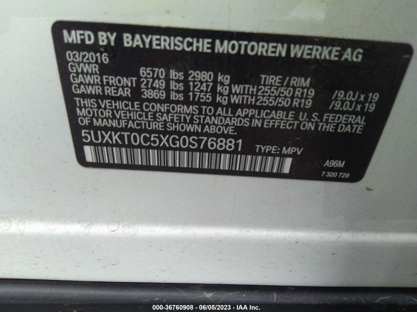 2016 BMW X5 EDRIVE XDRIVE40E - 5UXKT0C5XG0S76881