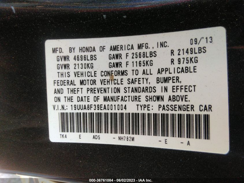 2014 ACURA TL SPECIAL EDITION - 19UUA8F39EA001004