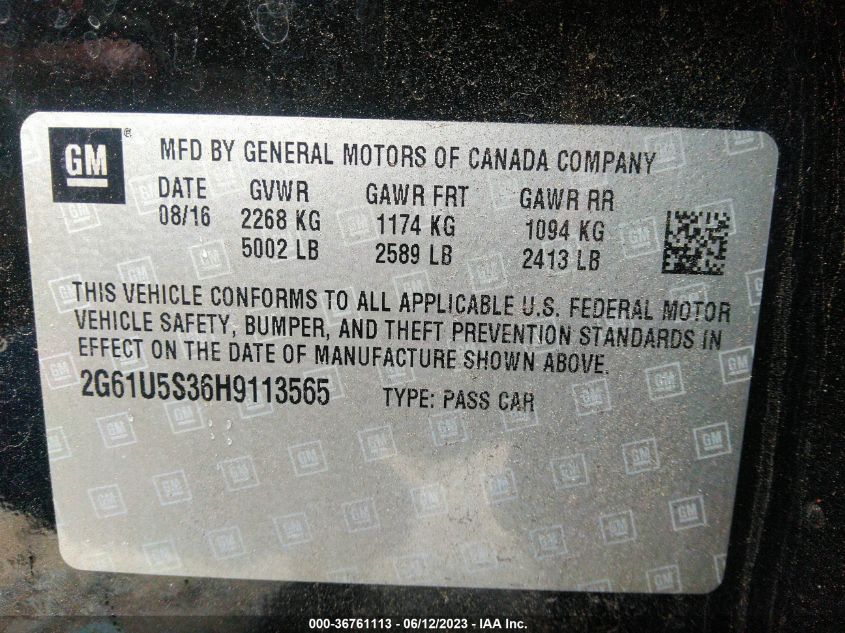 2017 CADILLAC XTS LIVERY PACKAGE - 2G61U5S36H9113565