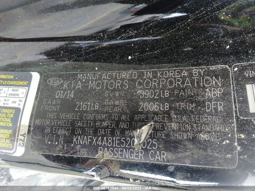2014 KIA FORTE EX - KNAFX4A81E5208025