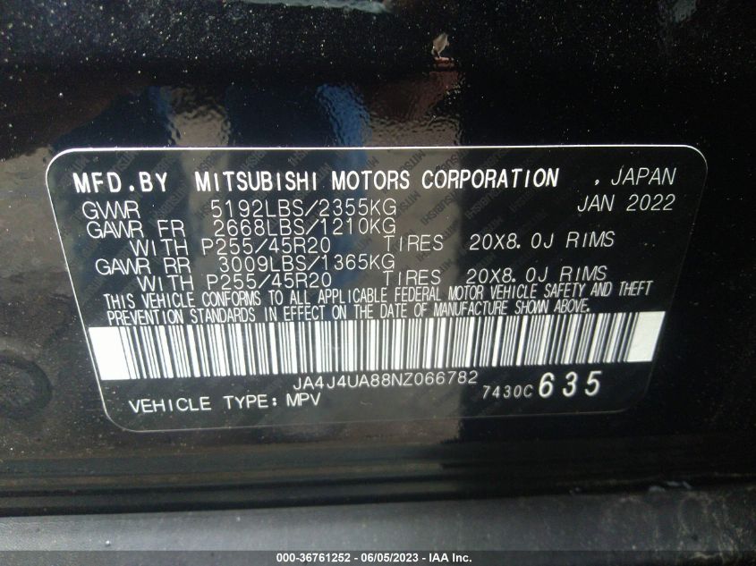 2022 MITSUBISHI OUTLANDER SE - JA4J4UA88NZ066782
