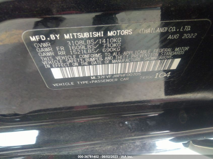 2023 MITSUBISHI MIRAGE G4 SE - ML32FVFJ8PHF00705