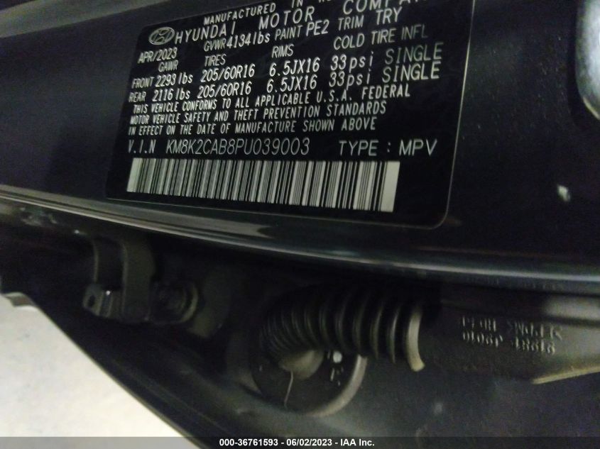 2023 HYUNDAI KONA SE - KM8K2CAB8PU039003