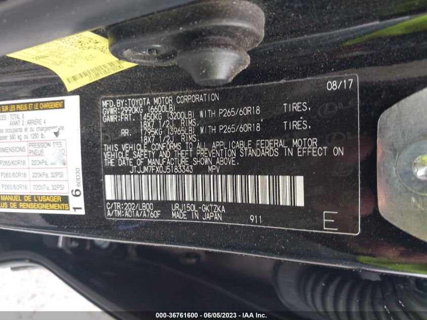 2018 LEXUS 460 LUXURY - JTJJM7FX0J5183343