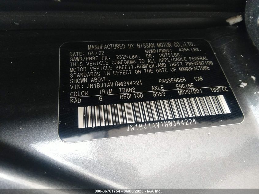 2022 NISSAN ROGUE SPORT S - JN1BJ1AV1NW344224