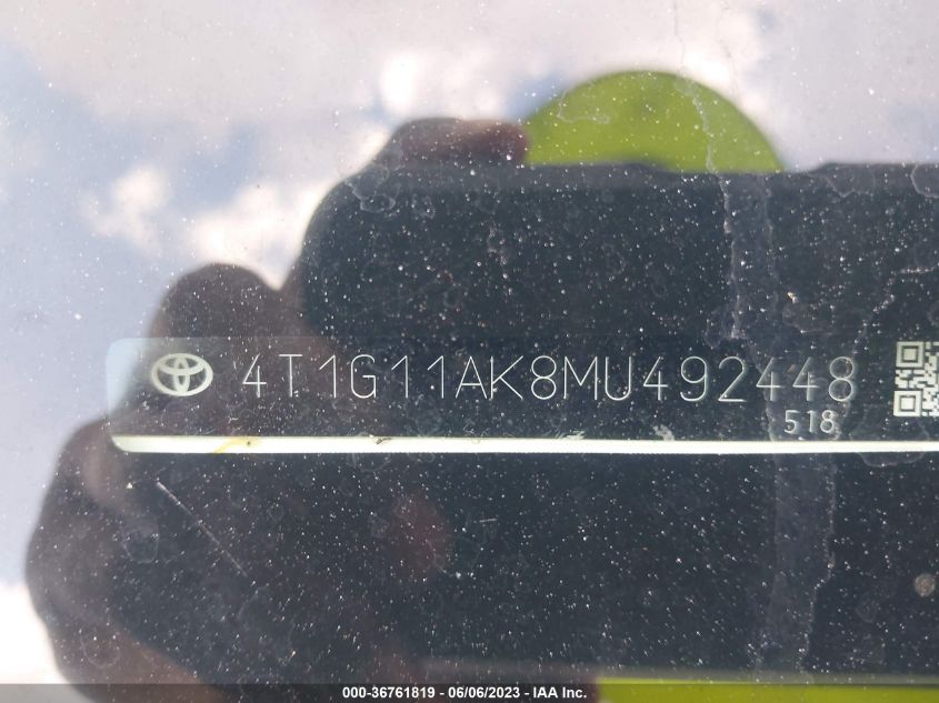 2021 TOYOTA CAMRY SE - 4T1G11AK8MU492448