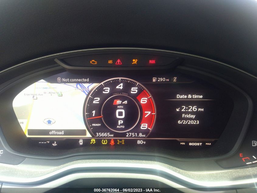 2019 AUDI S4 PRESTIGE - WAUC4AF47KA002176