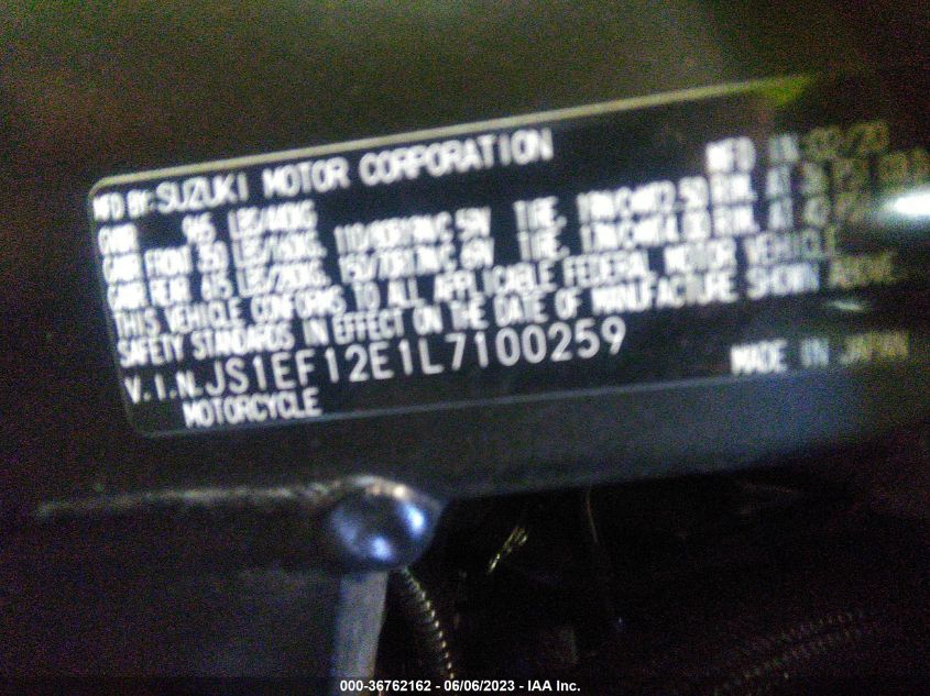 2020 SUZUKI DL1050 RC - JS1EF12E1L7100259