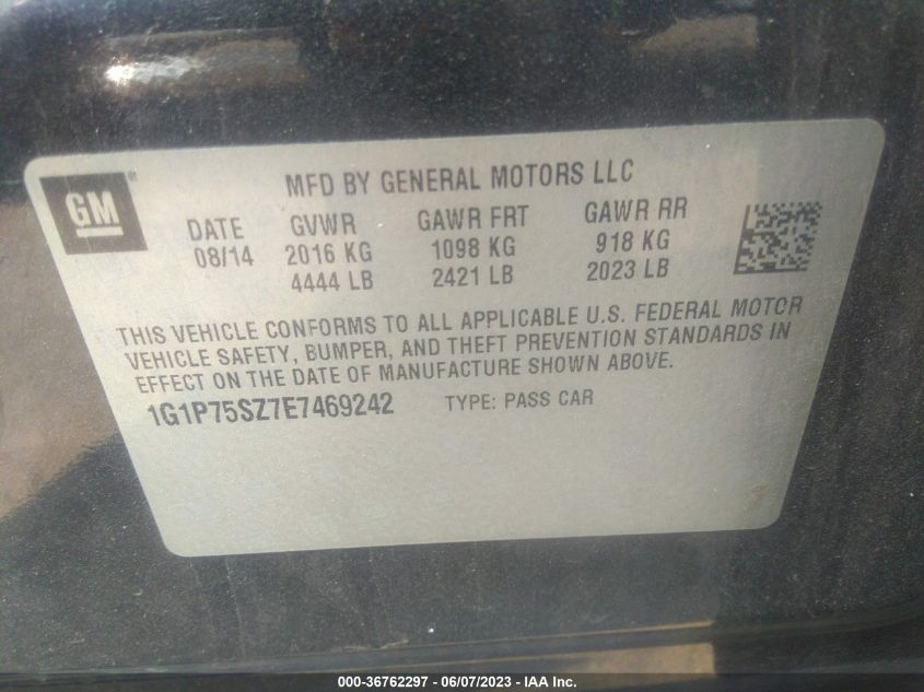 2014 CHEVROLET CRUZE - 1G1P75SZ7E7469242